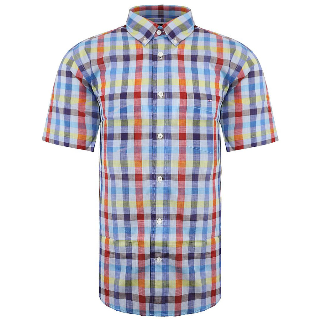 Eden Park Paris Checkered Mens Multicoloured Oxford Shirt