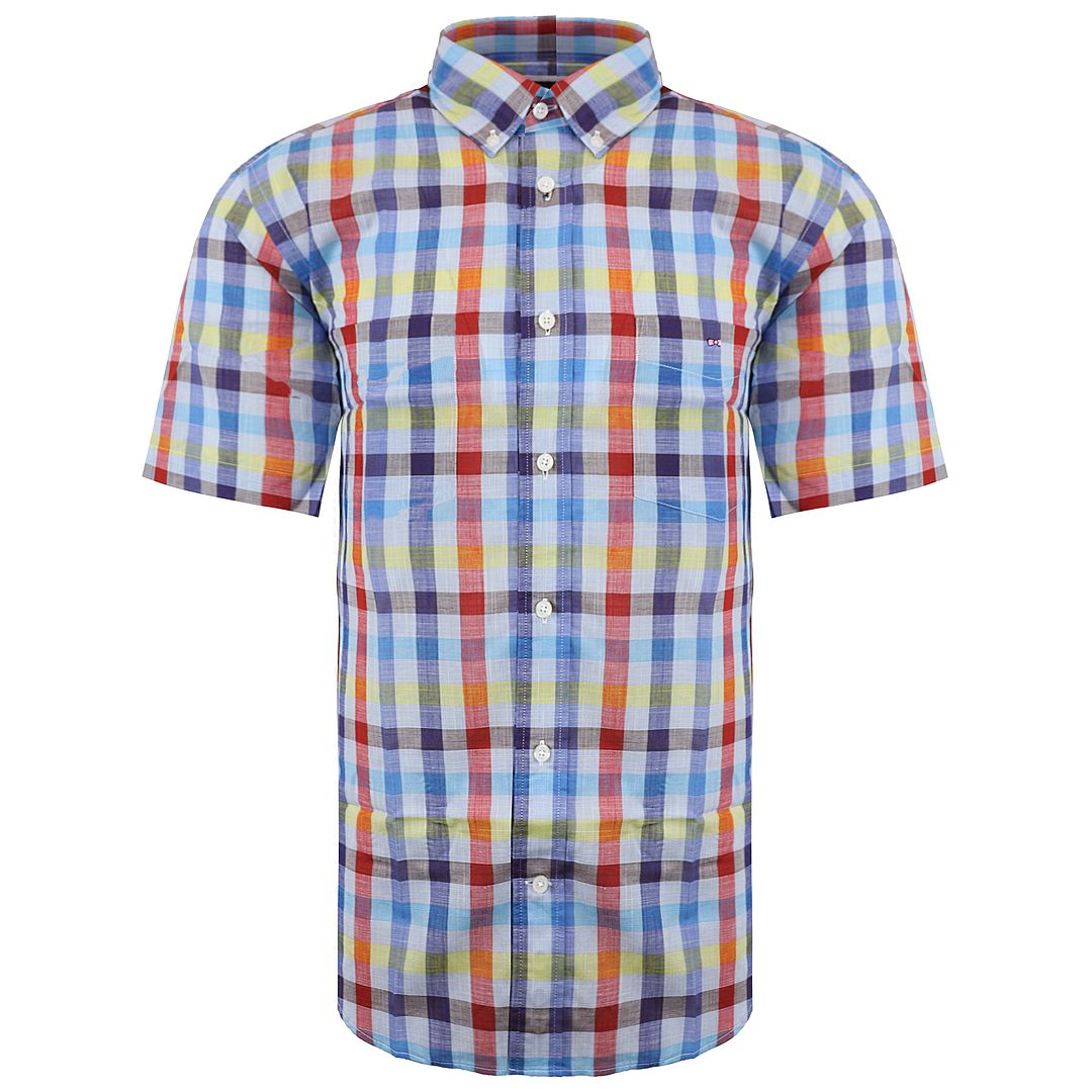 Eden Park Paris Checkered Mens Multicoloured Oxford Shirt