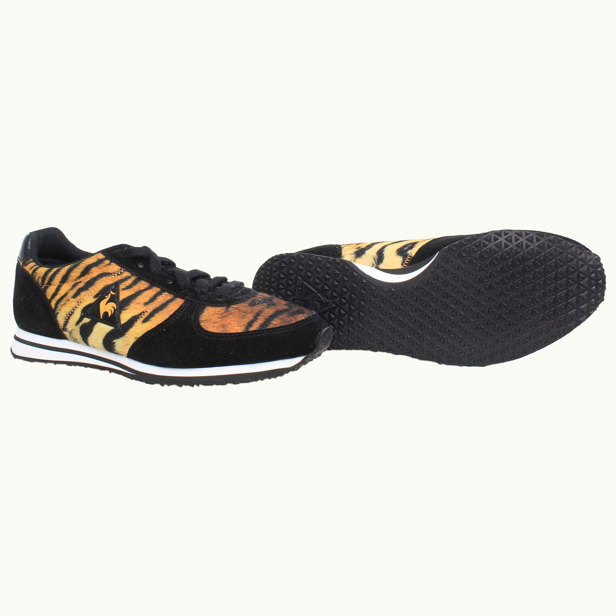 Le Coq Sportif Bolivar Tiger Womens Black/Brown Trainers NO BOX