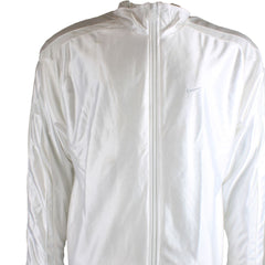 Vintage Nike Mens White Satin Bomber Jacket - Size M - Dirty Mark