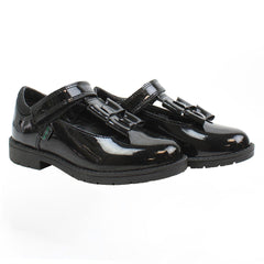 Kickers Lachly Bow Kids Black Shoes NO BOX