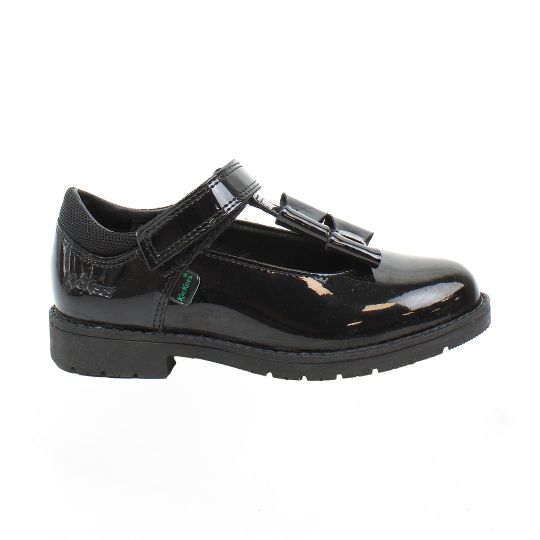 Kickers Lachly Bow Kids Black Shoes NO BOX