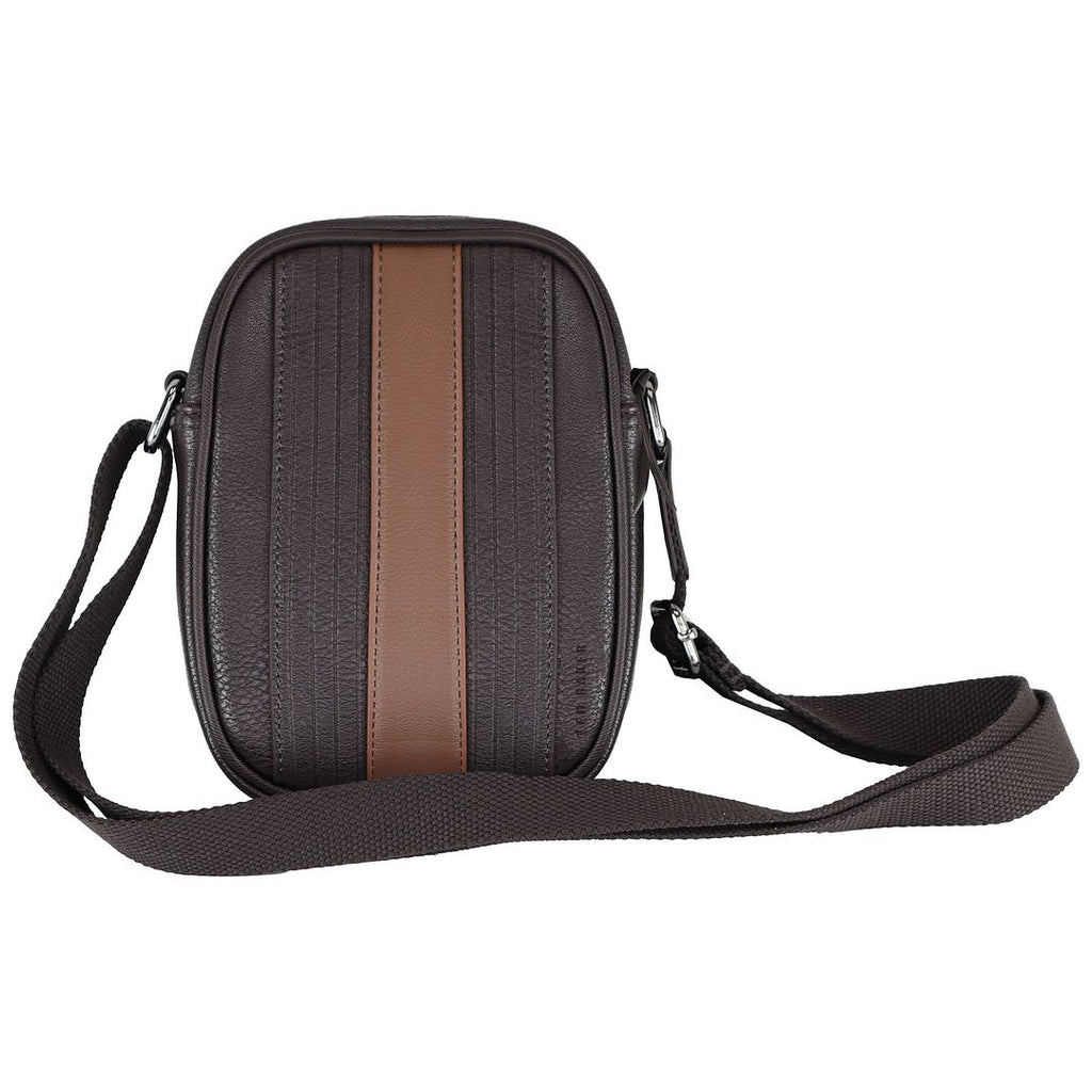 Ted Baker Evver Striped Mens Brown Flight Bag