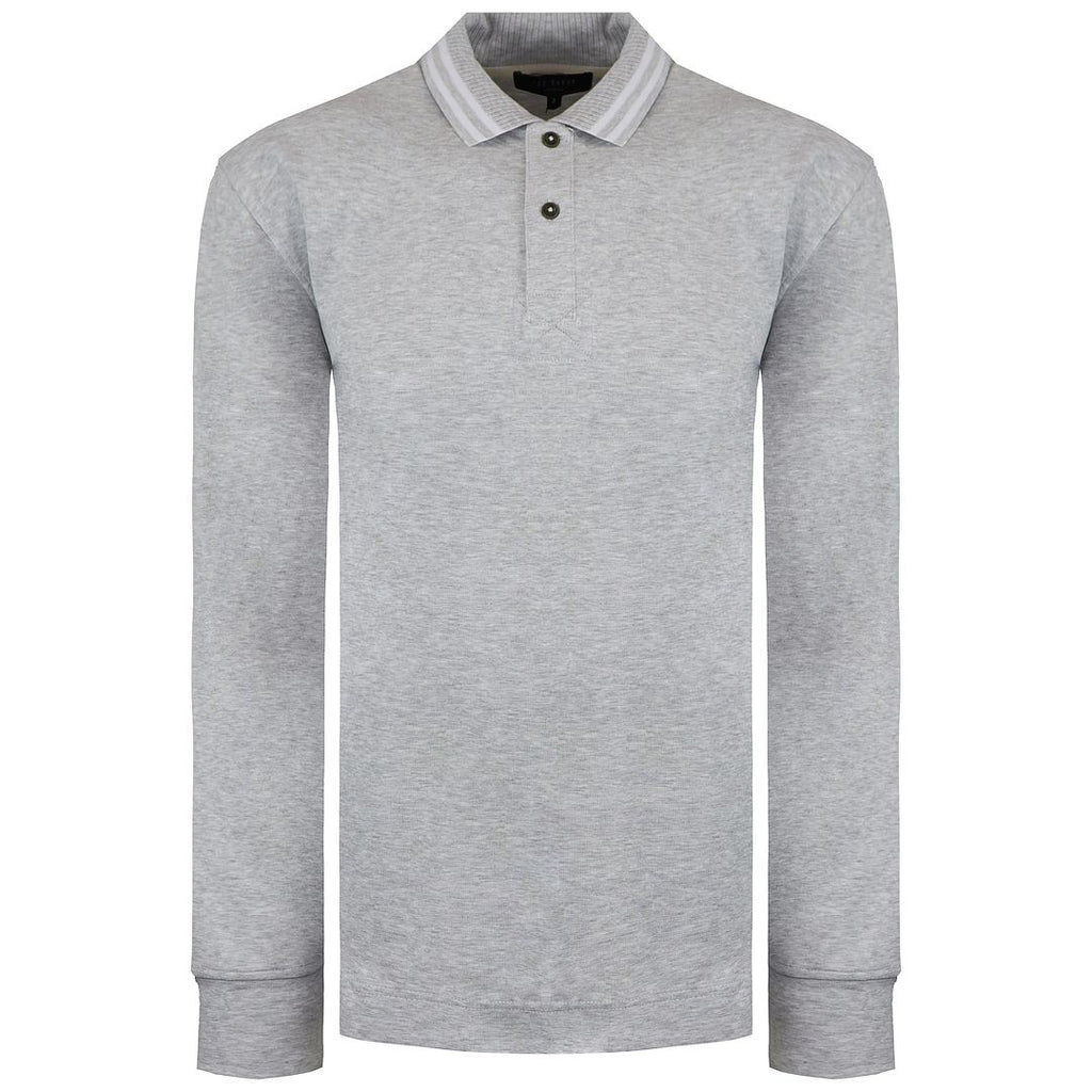 Ted Baker Jermyn Mens Grey Marl Rugby Polo Shirt