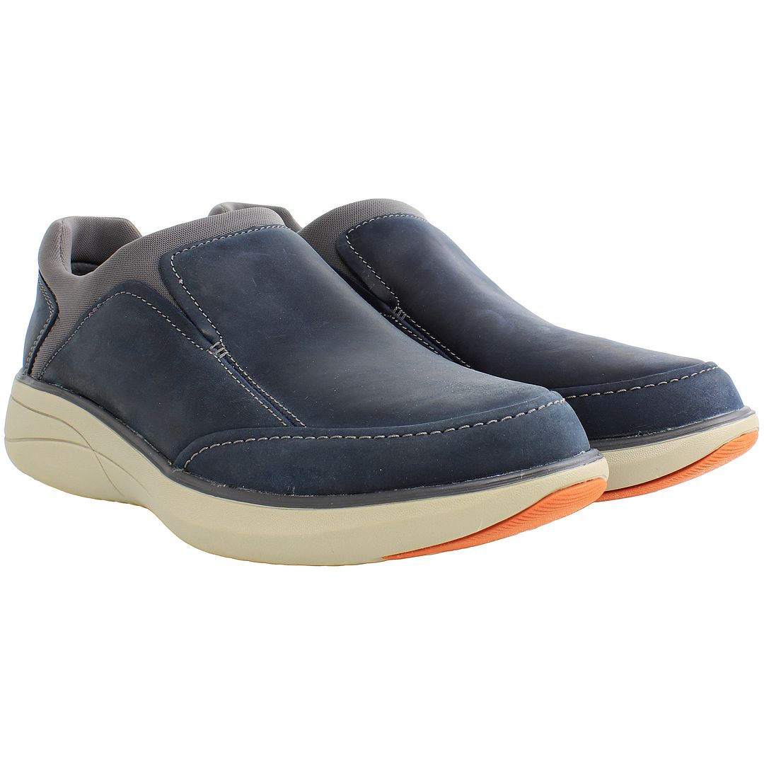 Clarks Un Rise Step Mens Blue Boat Shoes