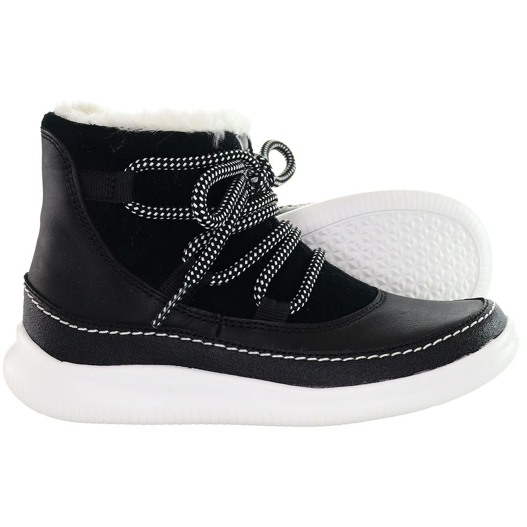 Clarks Crest Alpine Kids Black Boots