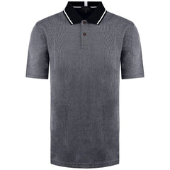 Ted Baker Arts Mini Jacquard Stitch Mens Dark Blue Polo Shirt