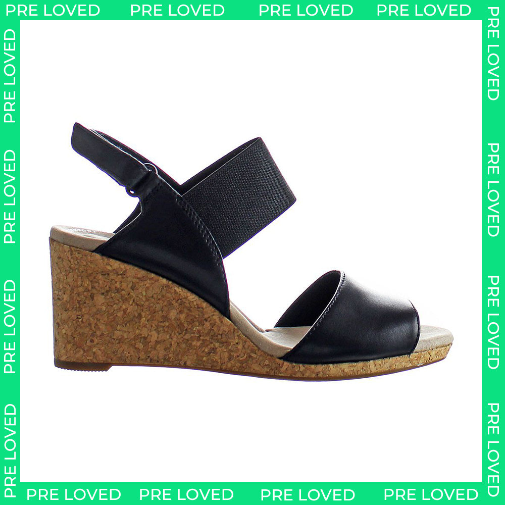 Clarks Lafley Lily Womens Black Wedges NO BOX