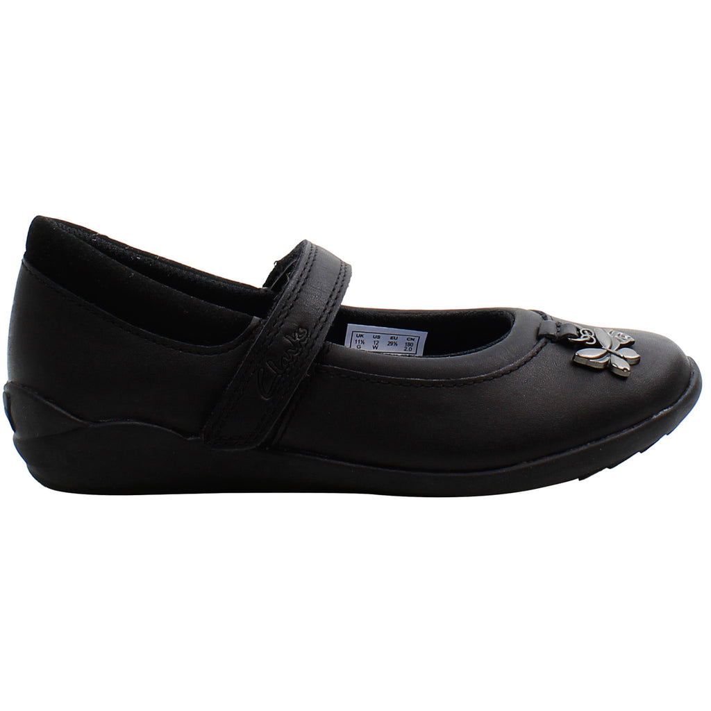 Clarks Vibrant Trial Kids Black Shoes