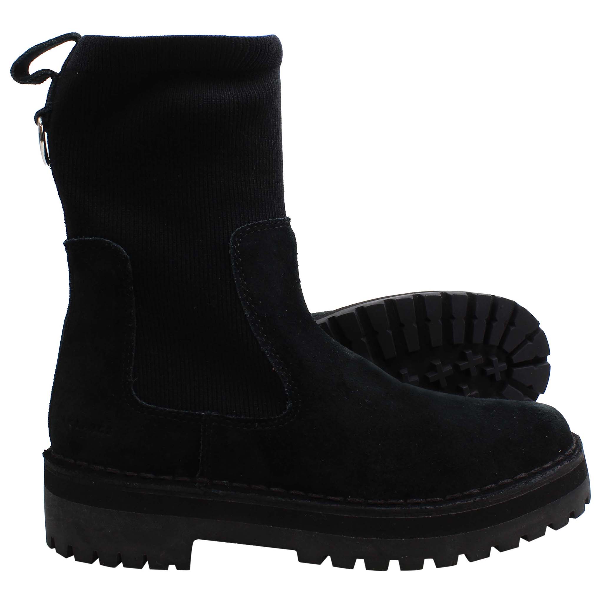 Clarks Rock Knit Womens Black Boots