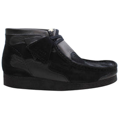 Clarks Wallabee Patch Mens Black Boots