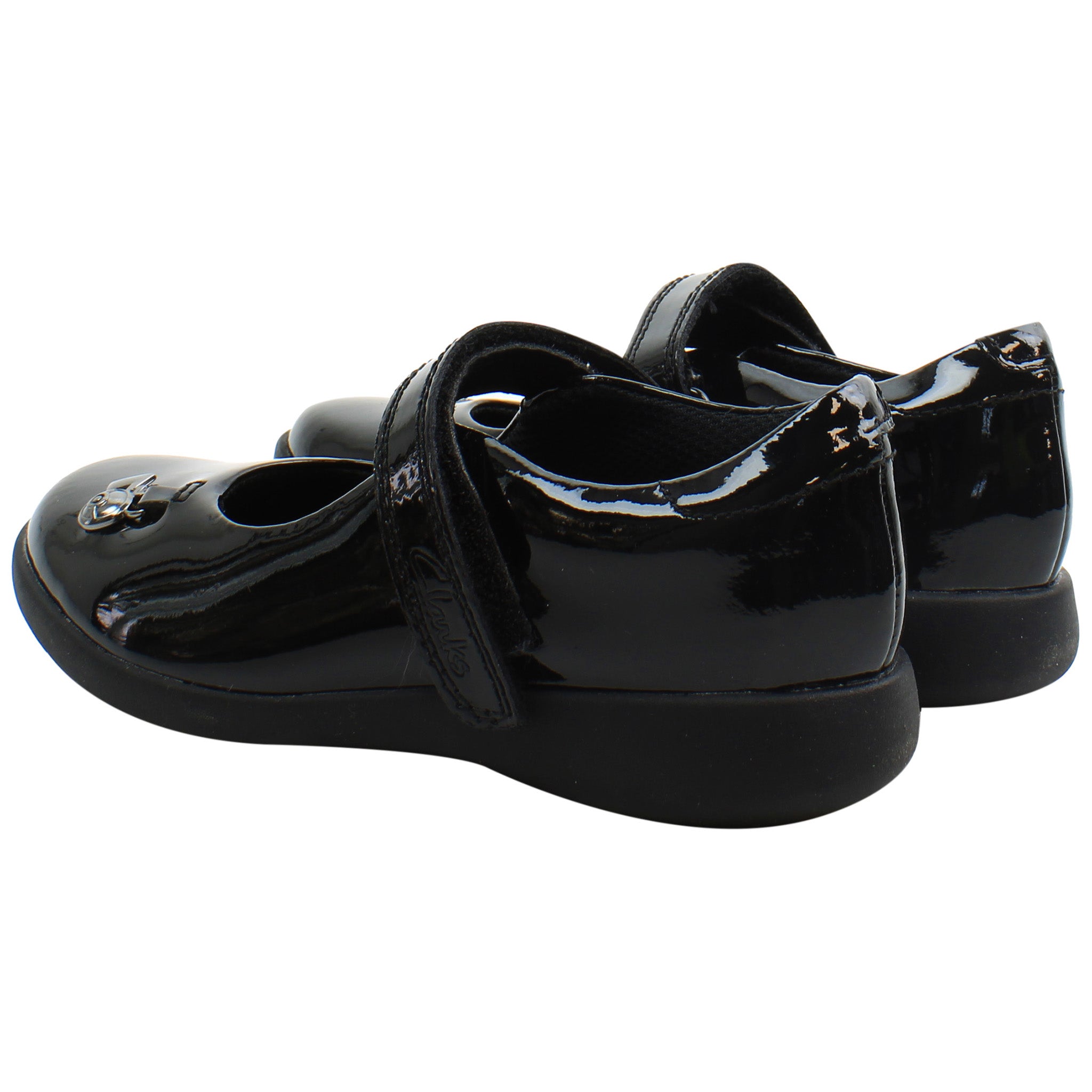 Clarks Etch Mist Kids Black Shoes