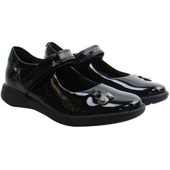 Clarks Etch Mist Kids Black Shoes