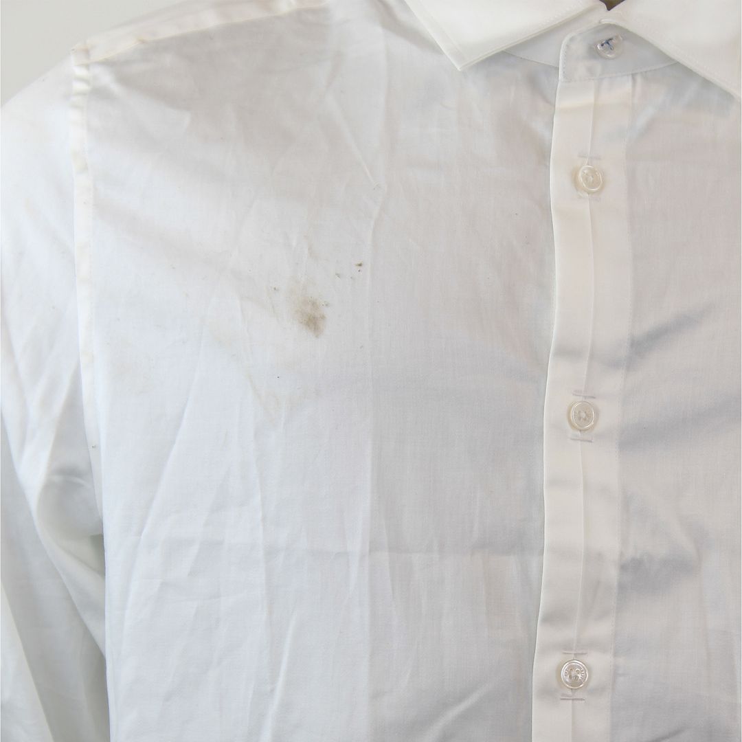 Ted Baker Bellow Mens White Satin Shirt - Dirty Marks