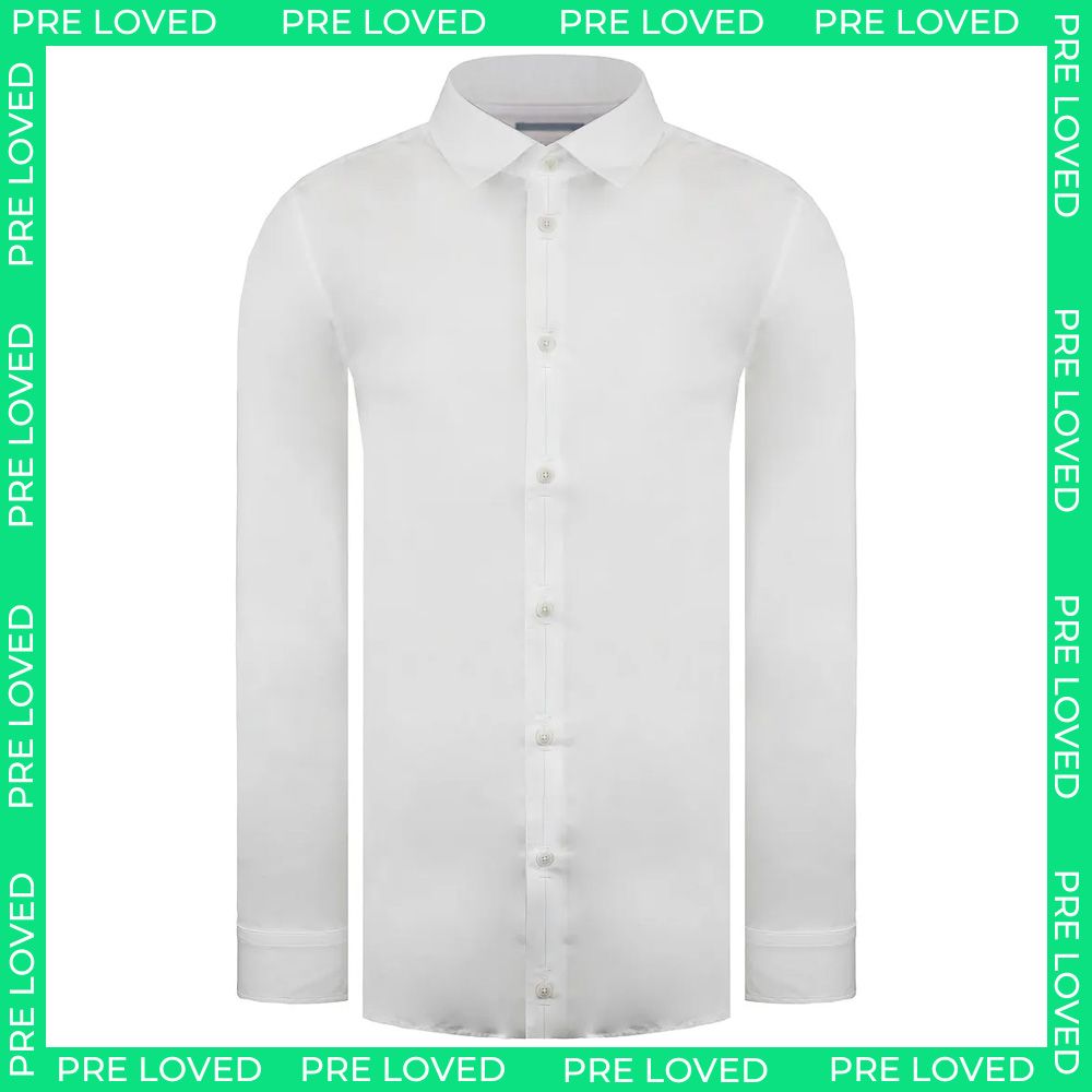 Ted Baker Bellow Mens White Satin Shirt - Dirty Marks