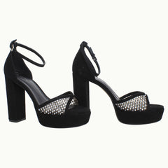 Ted Baker Bexins Crystal Mesh Womens Black Platform Sandals NO BOX