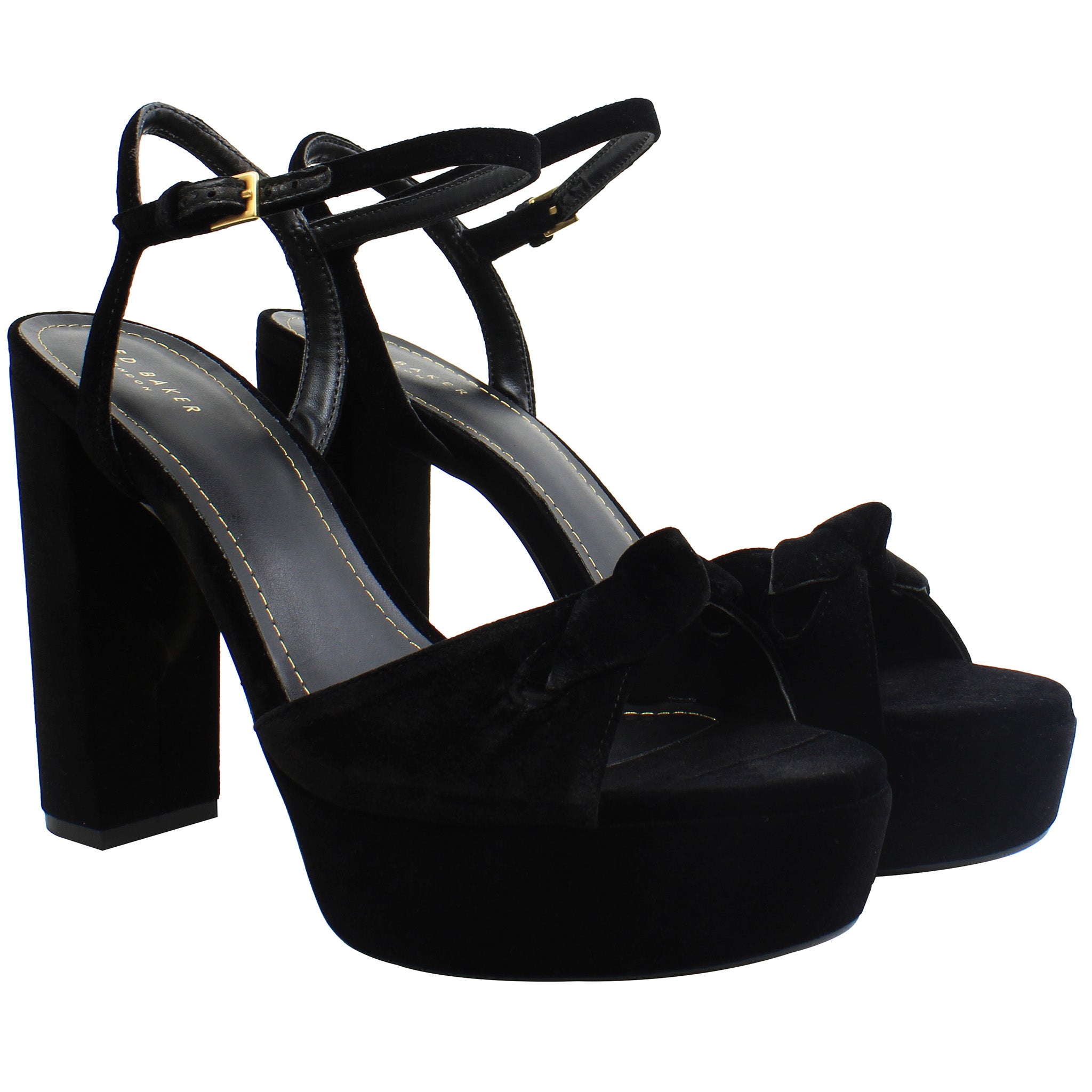 Ted Baker Kayvi Womens Black Platform Heeled Sandals