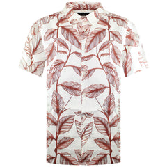 Ted Baker Tagus Mens Leaf Print Linen Shirt