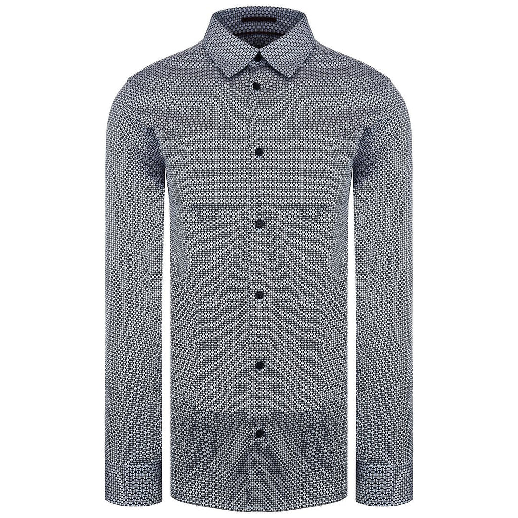 Ted Baker Faenza Mens Navy Geometric Shirt