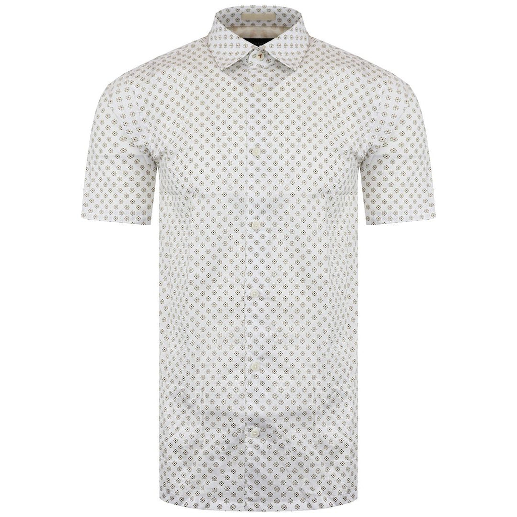 Ted Baker Forter Mens White Geo Print Shirt