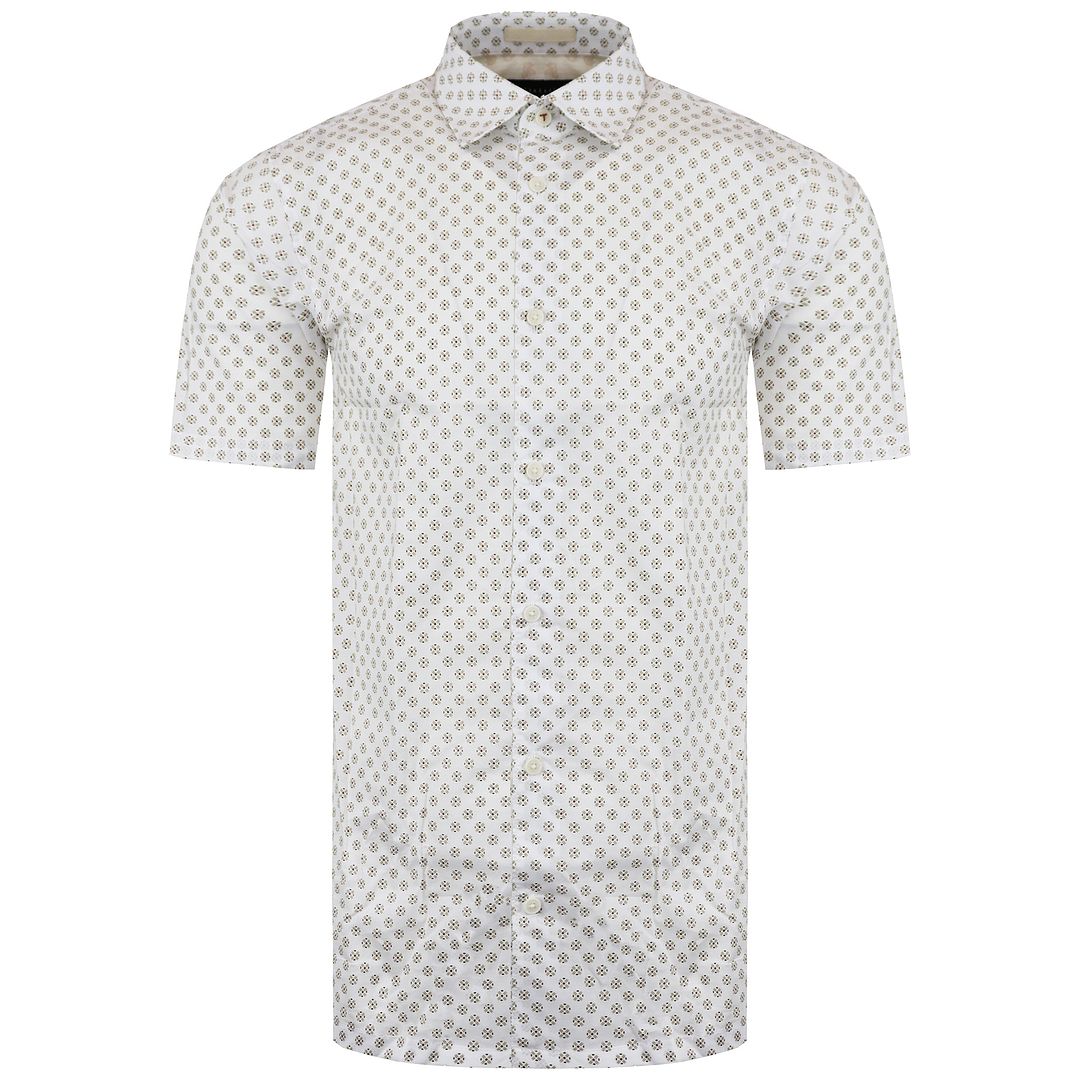 Ted Baker Forter Mens White Geo Print Shirt