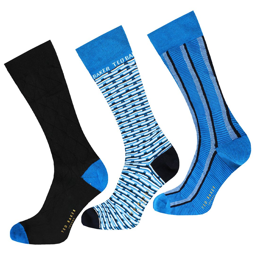 Ted Baker Focus 3-Pack Mens Assorted Socks