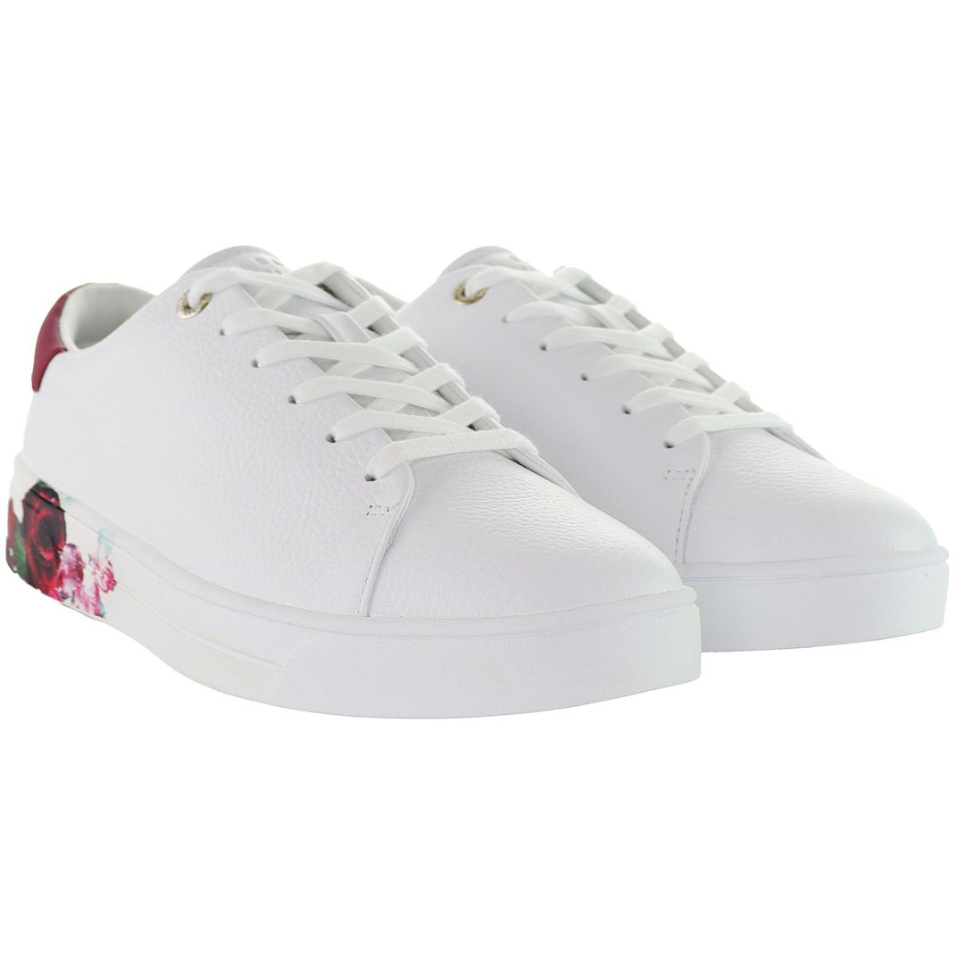 Ted Baker Arlila Rose Print Womens White Trainers