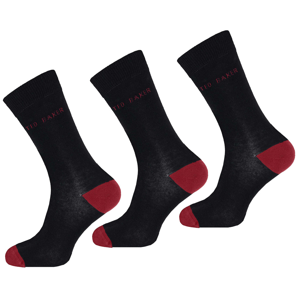 Ted Baker 3-Pack London Mens Black Crew Socks