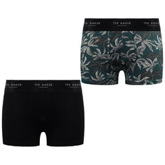 Ted Baker 2-Pack Raffe Mens Black/Green Printed Boxer Trunks