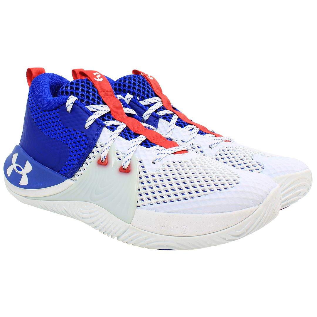 Under Armour Embiid 1 Mens White/Blue Trainers