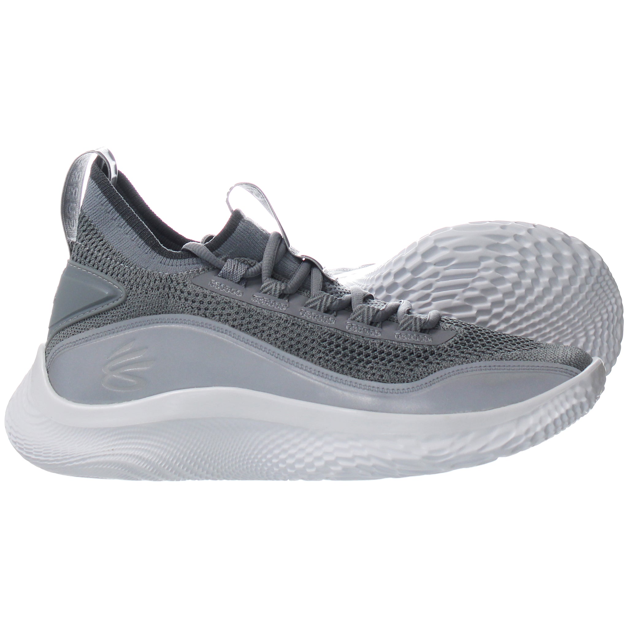 Under Armour Curry Flow 8 Shine Mens Grey Trainers