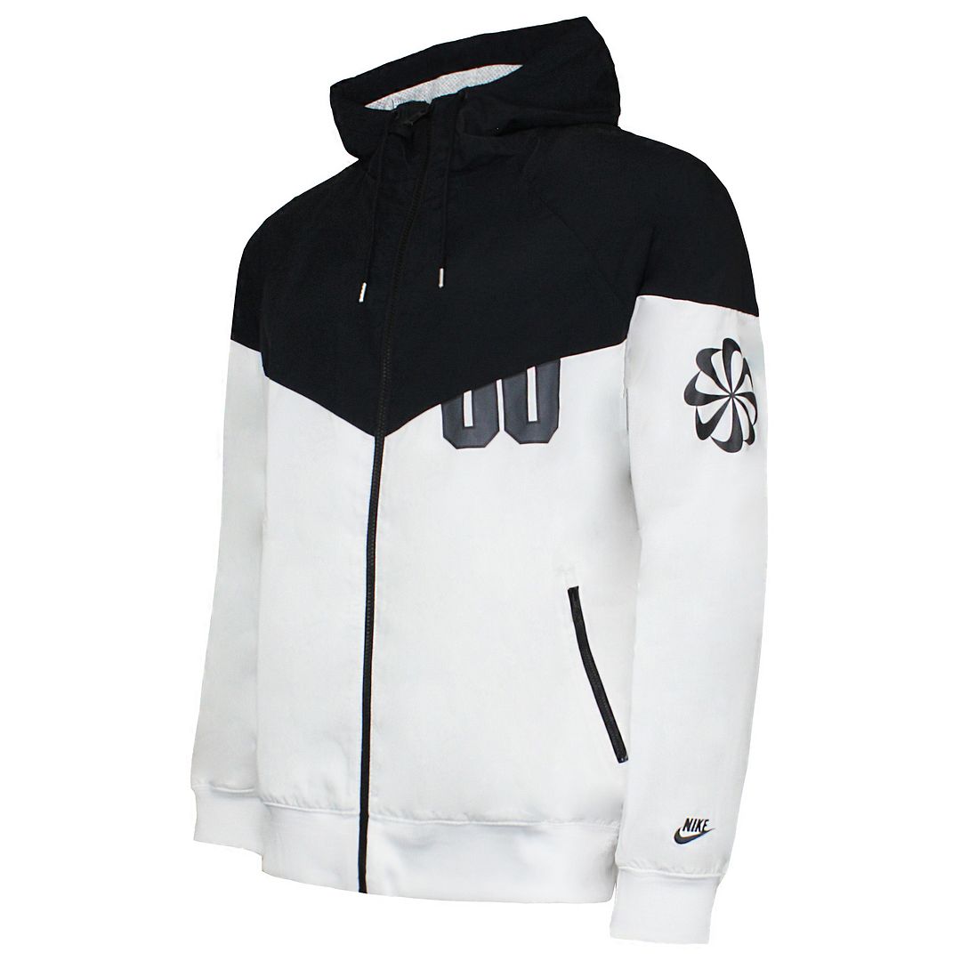 Nike Hooded Mens White/Black Track Jacket