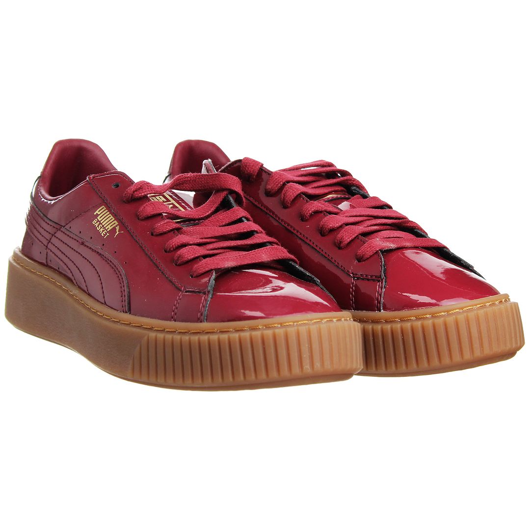 Puma Basket Platform Womens Red Trainers