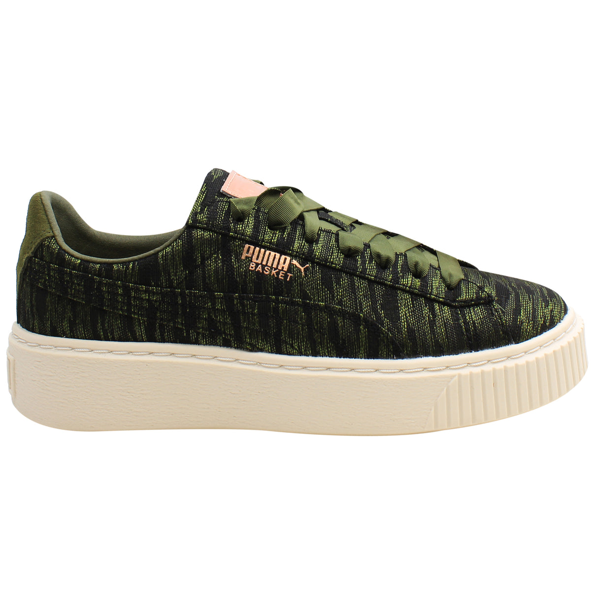 Puma Basket Womens Olive Platform Trainers