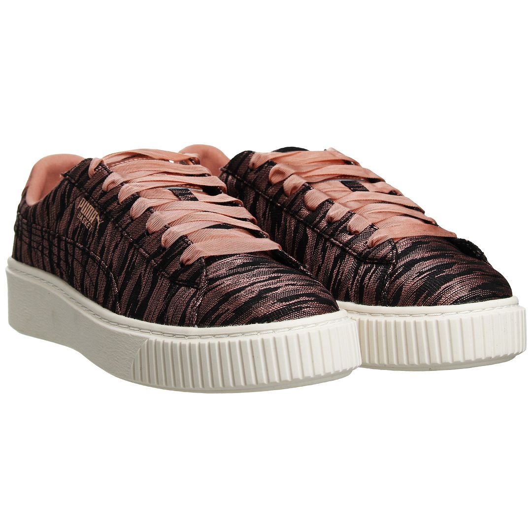 Puma Basket Platform VR Womens Pink/Black Trainers