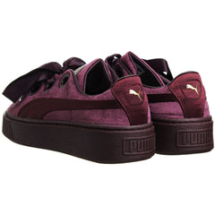 Puma Platform Kiss Velvet Womens Burgundy Trainers