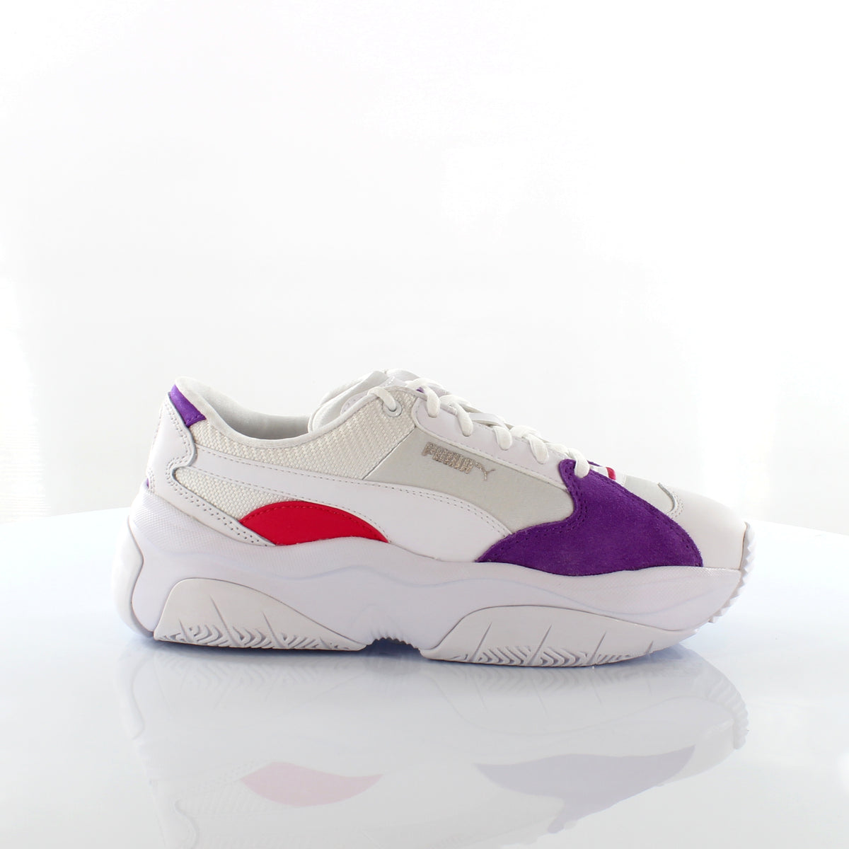 Puma Storm.Y Womens White/Purple Trainers