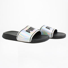 Puma Popcat 20 Iridescent Womens Black/Silver Sliders NO BOX