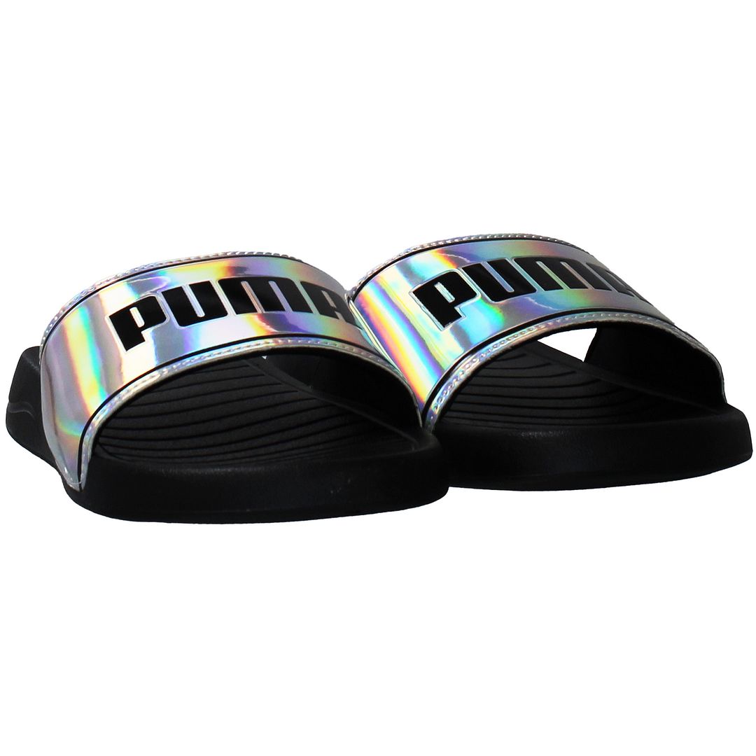 Puma Popcat 20 Iridescent Womens Black/Silver Sliders