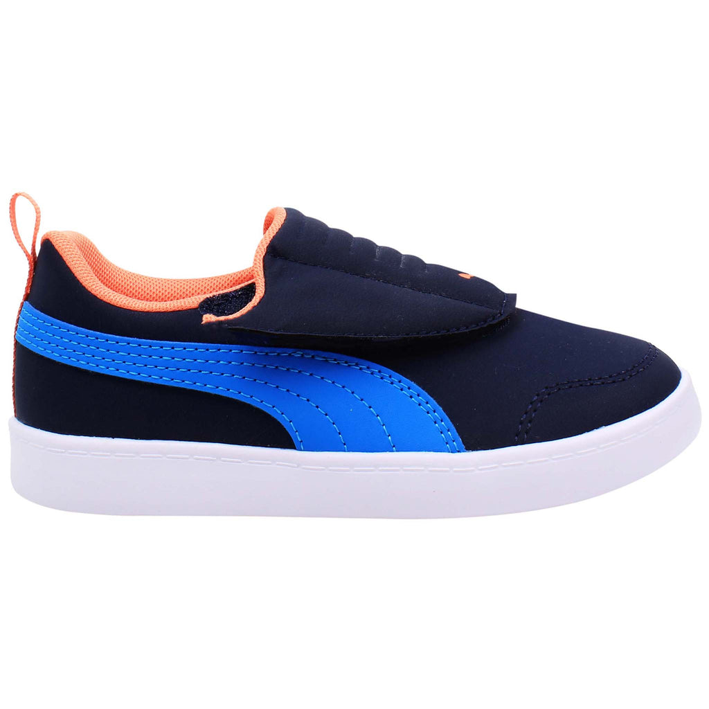 Puma Courtflex v2 Padded V Kids Navy Trainers