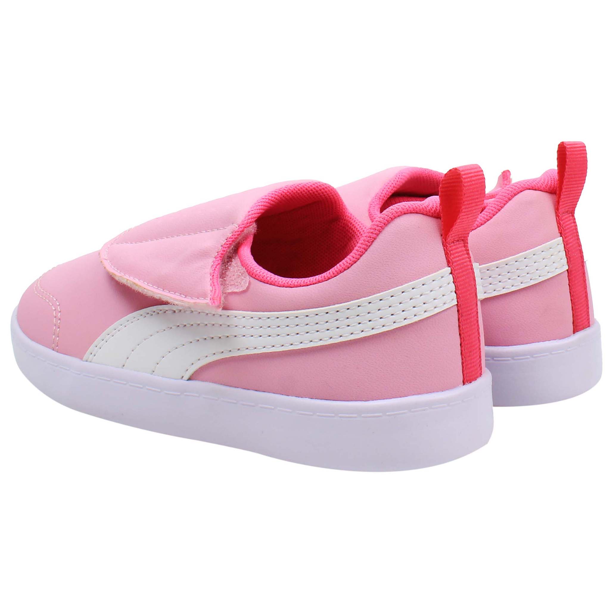 Puma Courtflex v2 Padded V Kids Pink Trainers