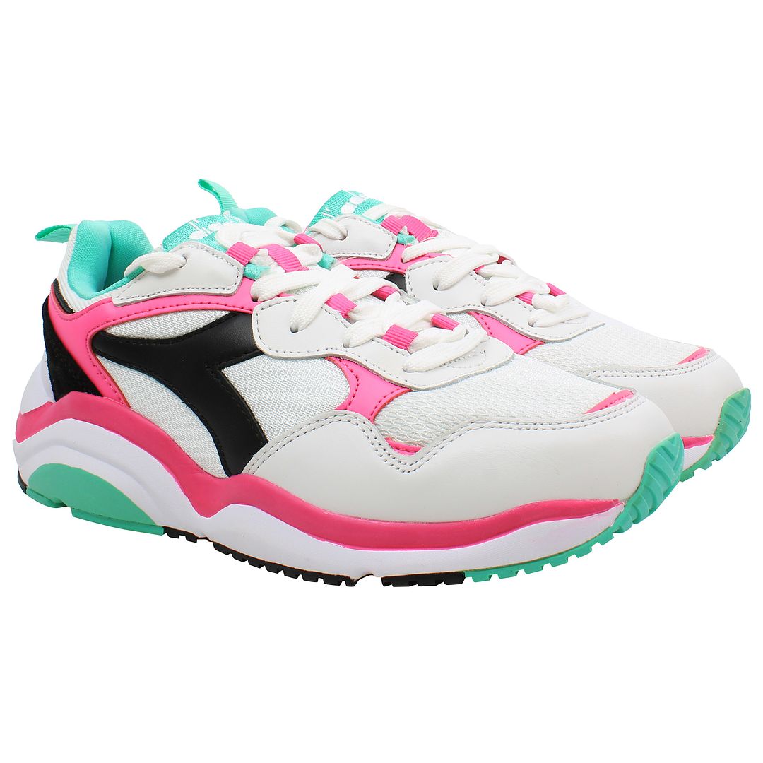 Diadora Whizz Run Mens White/Pink Trainers