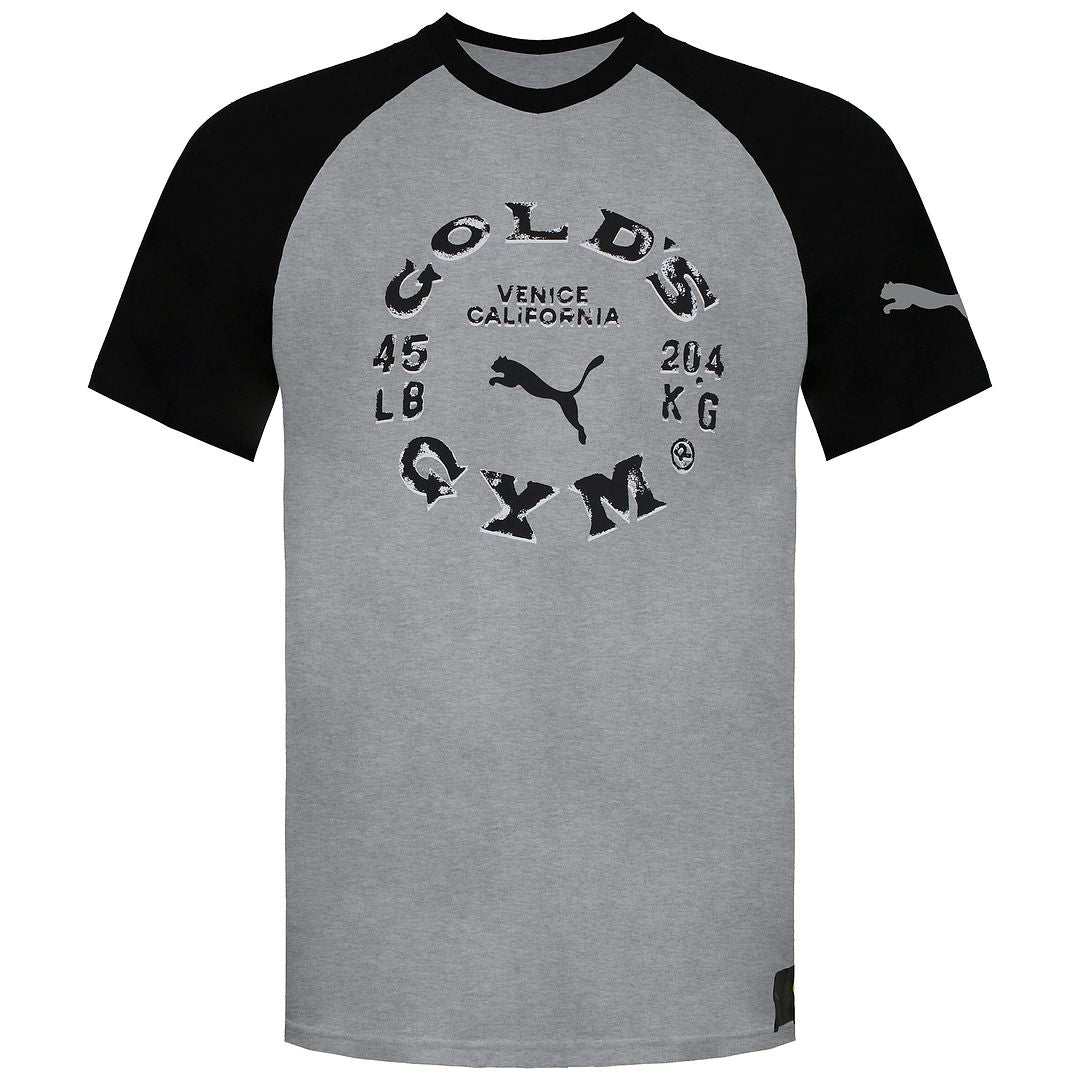 Puma x Gold's Gym Mens Grey Raglan T-Shirt