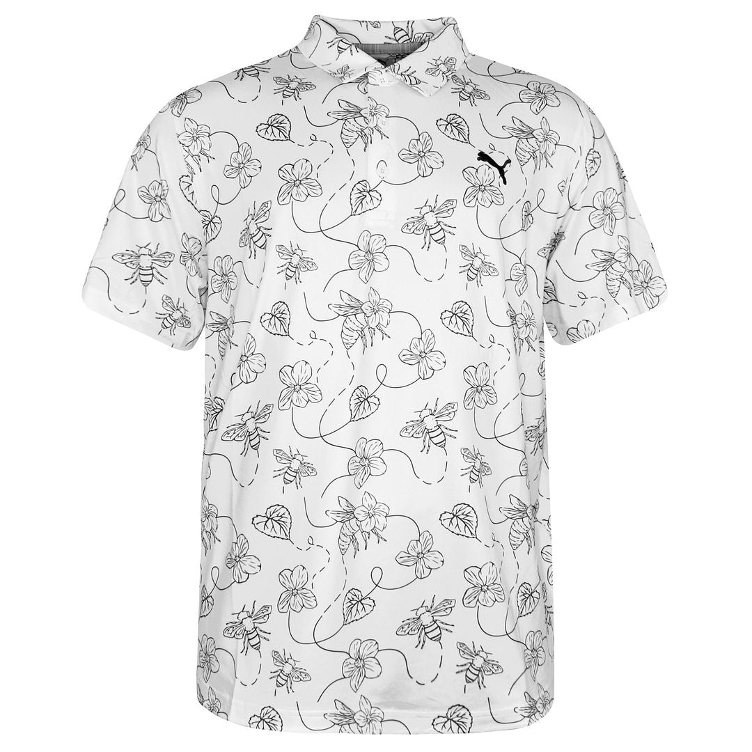 Puma x Cloudspun Pollinators Mens White/Grey Golf Polo Shi