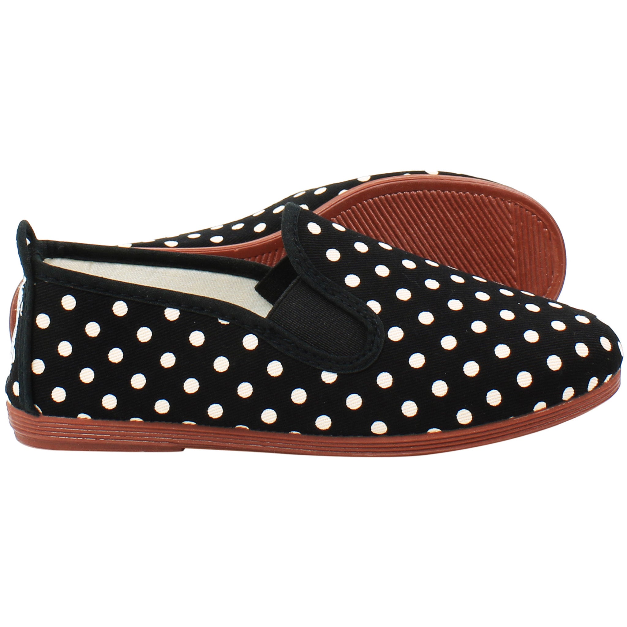 Flossy Style Gallur Unisex Espadrille Slip On Plimsolls Shoes 5556 Black