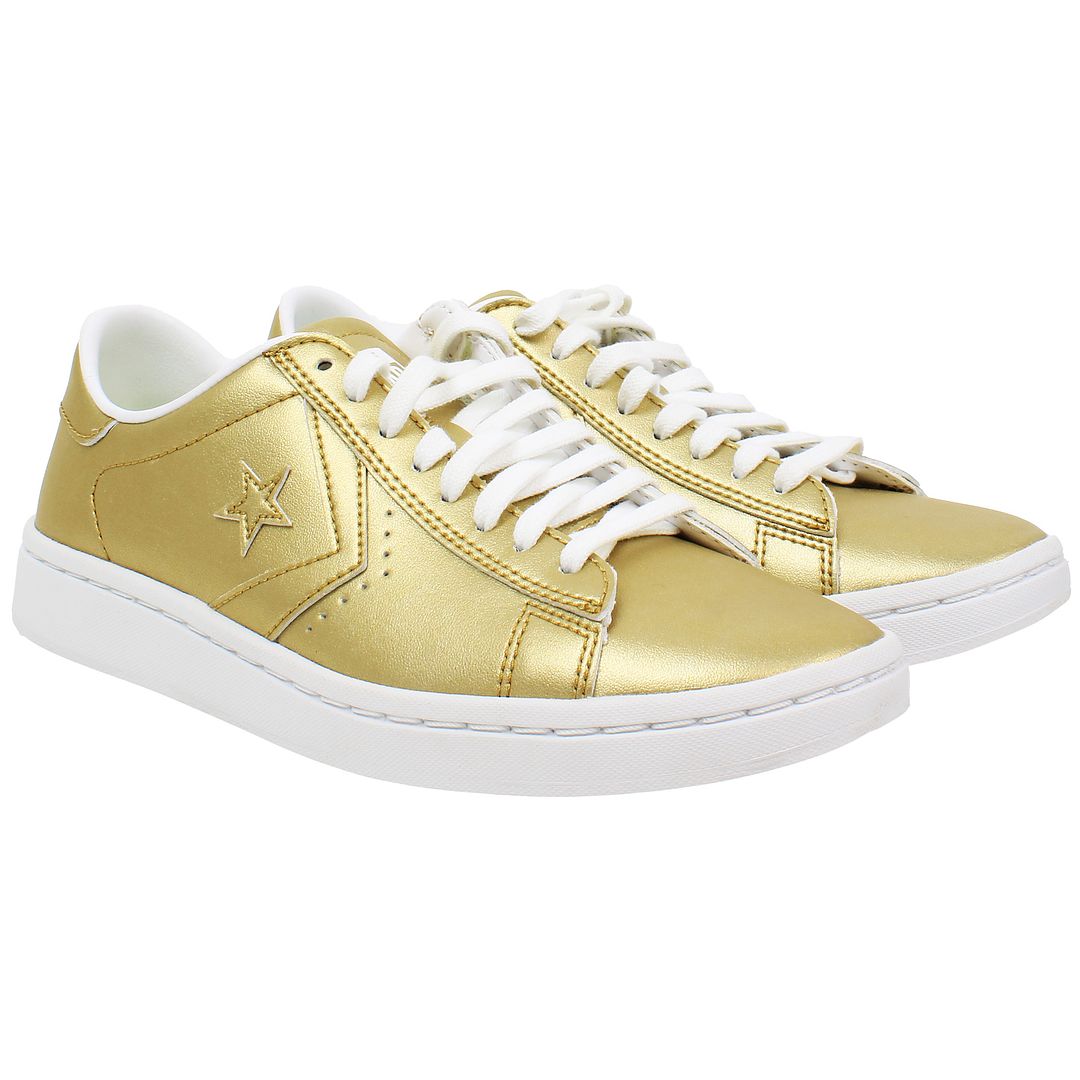 Converse Pro Womens Gold Trainers