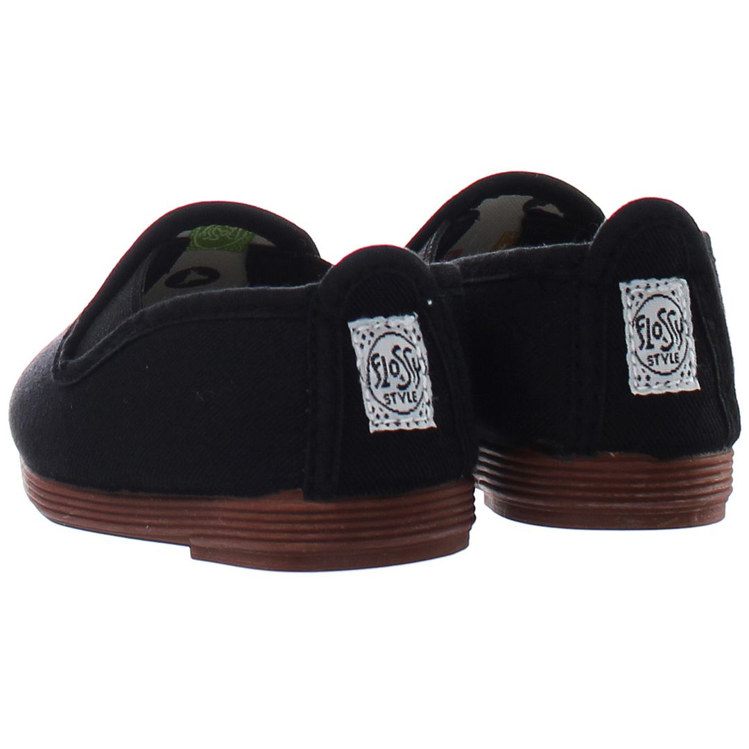 Flossy Pamplona Kids Black Plimsolls