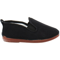 Flossy Negro Kids Black Plimsolls