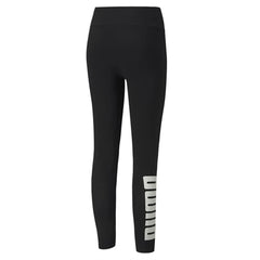 Puma Stretch Waist Black Graphic Logo Womens Rebel Leggings 572485 01