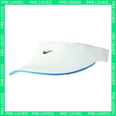 Nike Air Max Visor Logo White Blue Unisex Tennis Golf Cap - Marks on front